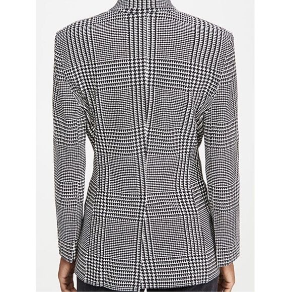 Norma Kamali Black/White Ponte Plaid Houndstooth Blazer Size S - Picture 2 of 16